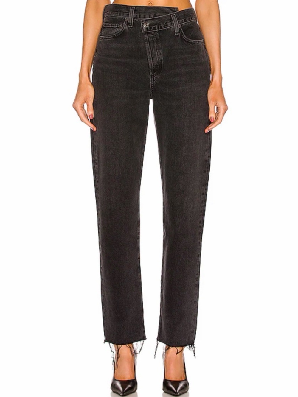 AGOLDE Criss Cross Straight Jeans Black Size 33 Sold Out